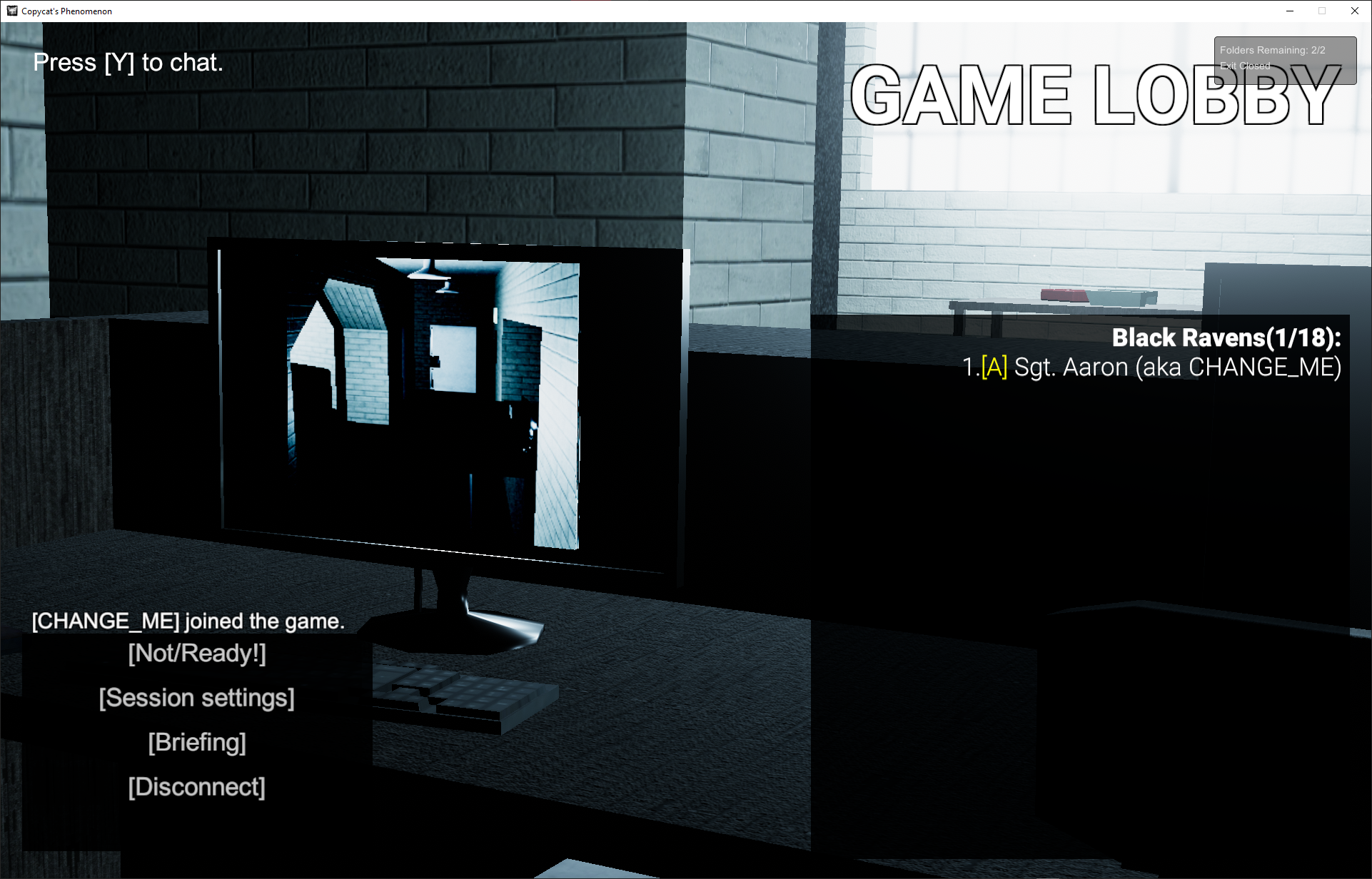 Multiplayer lobby view with player list